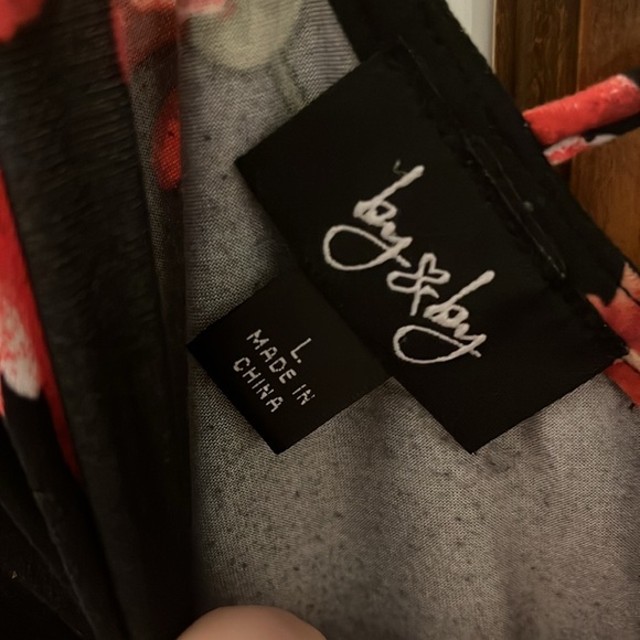 By and by brand Black dress with flowers size Large - Picture 2 of 3